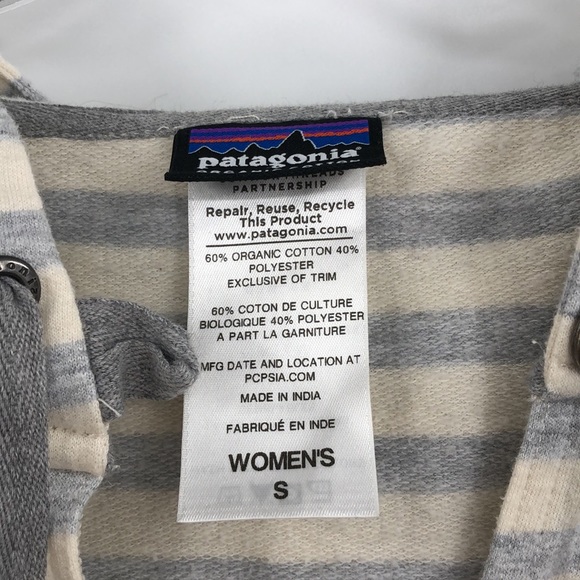 Patagonia Ahnya Hoodie Dress Long Sleeve Striped Women’s Size Small - Picture 7 of 9